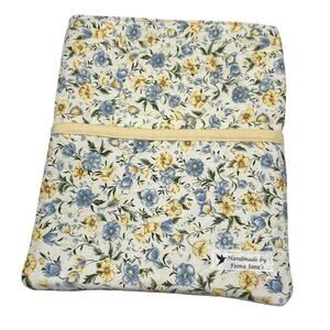 Handmade Quilted Kindle Small Book Sleeve Front Pocket NEW 9" x 7 1/2" Yellow